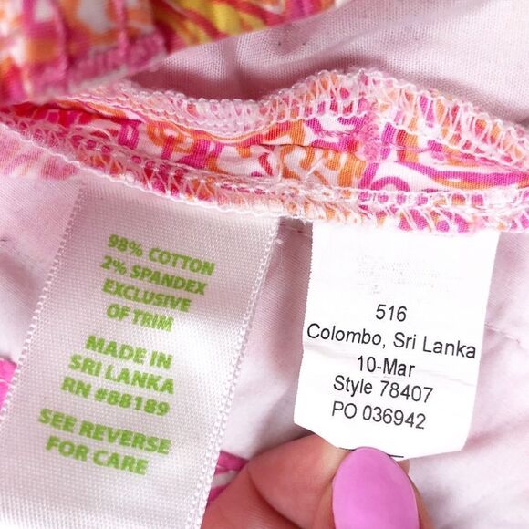 Lilly Pulitzer Callahan Shorts Ten Speed Bicycle Pink Orange Slice Print Size 0 - Picture 7 of 8